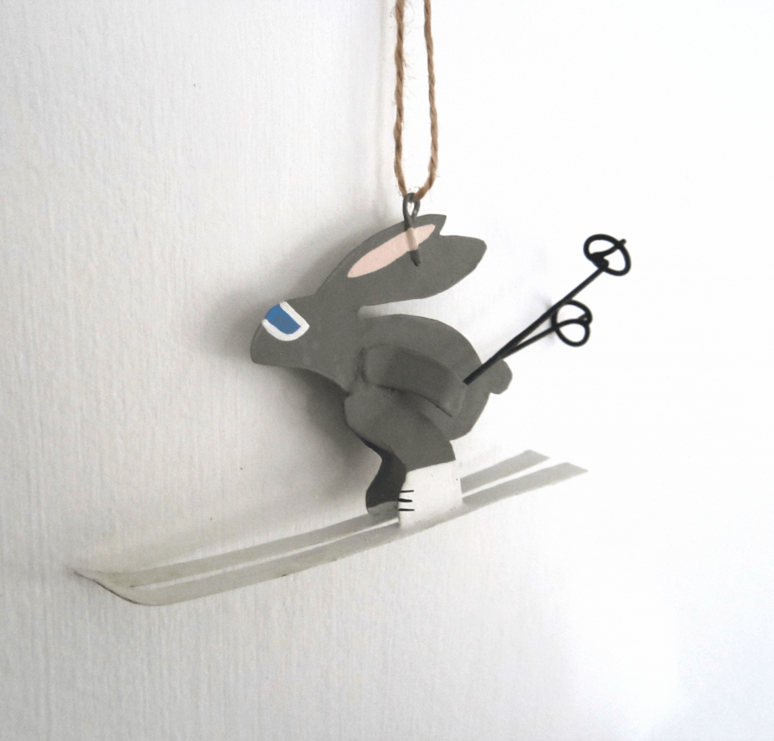 Skiing Rabbit Christmas Decoration